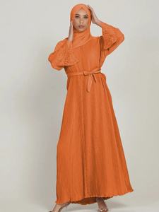 Recién llegado, traje de 2 piezas, encaje plisado bordado, Túnica de <span class=keywords><strong>lentejuelas</strong></span>, hijab, conjuntos de mujeres musulmanas, ropa islámica jalabiya - Product Image 5