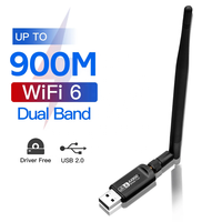 Adaptador WiFi 6 RTL8831BU sin Controlador, Dongle USB 2.0, Tarjeta de Red Inalámbrica AX de Doble Banda de 900 Mbps para PC, Computadora de Escritorio y Portátil