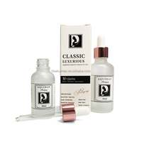 Flacons compte-gouttes en verre dépoli doré de 50ml personnalisés pour les soins de la peau sérum crème nettoyante pour le visage crème pour le visage