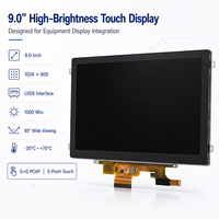Écran tactile TFT LCD 9 pouces 1024*600 LVDS 40 broches 1000 Nits IPS CTP G+G pour moniteur d'équipement de construction et d'excavation