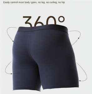 Boxer Lunghi da <span class=keywords><strong>Uomo</strong></span> in Maglia <span class=keywords><strong>di</strong></span> Cotone a Coste 1x1, Traspiranti, Vestibilità a 360°, Anti-Arrotolamento, Ecologici e Antibatterici - Product Image 3