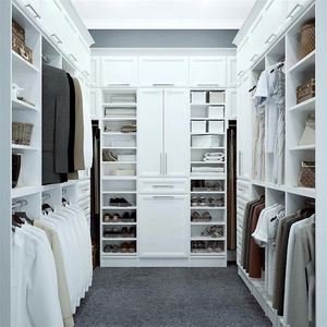 Dual-<b>Door</b> Foldable & Extendable Wooden High-End Wardrobe with <b>Mirror</b> Amoires Closet <b>for</b> Living Room Home Furniture - Product Image 2