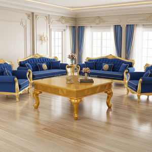 Table basse en bois massif sculpté à la main, style antique doré, OE-FASHION, pour salon de villa royale - Product Image 5