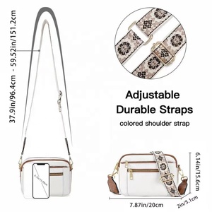 Cute White Cow Leopard Animal Print Women Crossbody <strong>Bumbag</strong> With Small Pouch Nylon Large Capacity Sling Bag for Travel Trips - Product Image 4