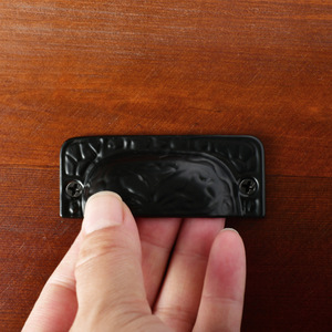 Zinc Alloy Oval Drawer Handle <b>Black</b> Bronze Chinese Style Antique Durable Cabinet Pull - Product Image 2