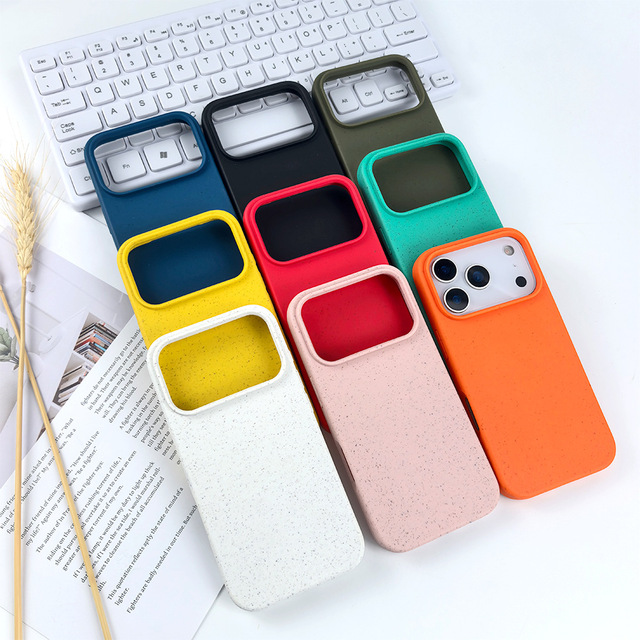 For iPhone 16 Case Degradable Eco-Friendly Wheat Straw TPU Mobile Phone Case for iPhone 16 15 14 Plus Pro Max SE4