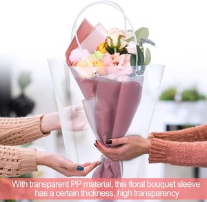 Sac fourre-tout transparent pour emballage de <span class=keywords><strong>fleuriste</strong></span> Sac cadeau transparent pour bouquet de fleurs avec poignée - Product Image 2