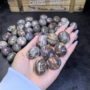 Vente en gros de gravier de pierres précieuses polies, quartz de guérison, agate <span class=keywords><strong>argent</strong></span>ée, pierres roulées pour la décoration - Product Image 2