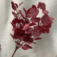 Daun Eucalyptus Sutra Buatan YL 9 Cabang untuk Pernikahan, Natal, Paskah, Ramah Lingkungan, Dapat Digunakan di Dalam/Luar Ruangan dengan Buah