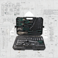 I-SAFE I-SAFE-137-J Ensemble de 118 outils de réparation en acier au carbone OEM, outils à main, clé, niveau, ruban à mesurer, coffret rigide