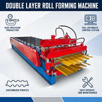 Machine de formage à froid de panneaux muraux trapézoïdaux en acier à double couche, largeur d'alimentation 1200 mm
