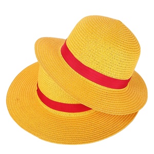 ÉCHANTILLON GRATUIT Protecteur solaire Habillage Ruban rouge Imprimé Sombrero Para Mujer Outdoor Sun Luffy Cosplay Chapeau de canotier en paille - Product Image 1