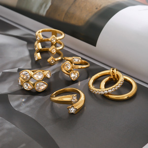 Anillo de Acero Inoxidable Europeo y Americano con Circonita, Diseño de Nicho para Mujer, No se Destiñe, Joyería de Titanio, Anillos Transfronterizos - Product Image 6