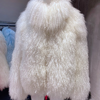 Vrai manteau en fourrure de Mongolie charmant, fourrure de mouton du Tibet de luxe, pardessus en fourrure moelleux et épais, veste pour femmes
