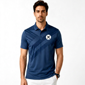 Polo décontracté à manches courtes pour homme X Sports City, couleur unie, maille respirante, 100 % polyester, polos sublimés pour toutes les saisons - Product Image 1