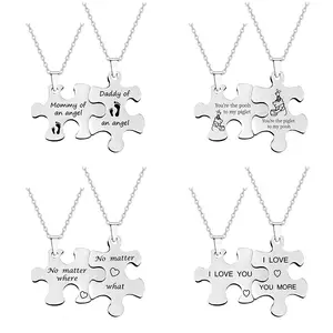 Necklaces Men and women Europe the United States stainless steel lovers puzzle jewelry collar Valentine's Day gift custom titan
