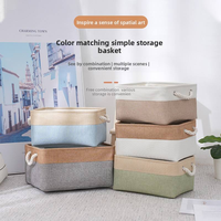 Panier de rangement en lin grande capacité pour vêtements, idéal pour chambre et placard