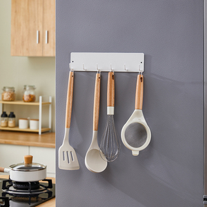 OEM ODM logotipo personalizado fuerte magnético plegable ganchos individuales perforación requerida blanco cocina organizador magnético para refrigeradores - Product Image 1