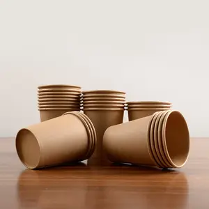 Печатные биоразлагаемые одноразовые биоразлагаемые бумажные кофейные чашки с логотипом под заказ, бумажные чашки с одной стенкой, картонные чашки