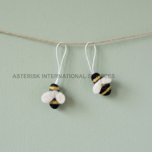 Aiguille de couleur jaune feutrée abeilles miel fait à la main laine feutrée bourdon abeille cadeau de vacances noël vente en gros décorations artisanales en vrac - Product Image 3