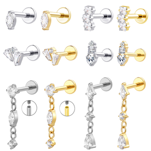 Piercing Stories Joyería para Labret y Piercing de Labio con Extremos Roscados de Titanio ASTM F136 - Product Image 1