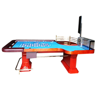 Moderner Luxus 32'' Roulette-Tisch mit Roter Anzeigebox Edelstahl-Zaun Europäisches Muster Hochwertige Roulette-Räder für Glücksspiel