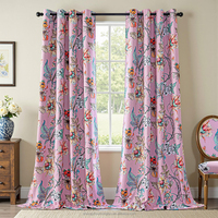 Rideaux occultants vintage en polyester à imprimé floral beige, blanc, orange, crème et ivoire, motif feuilles et fleurs, pour chambres à coucher