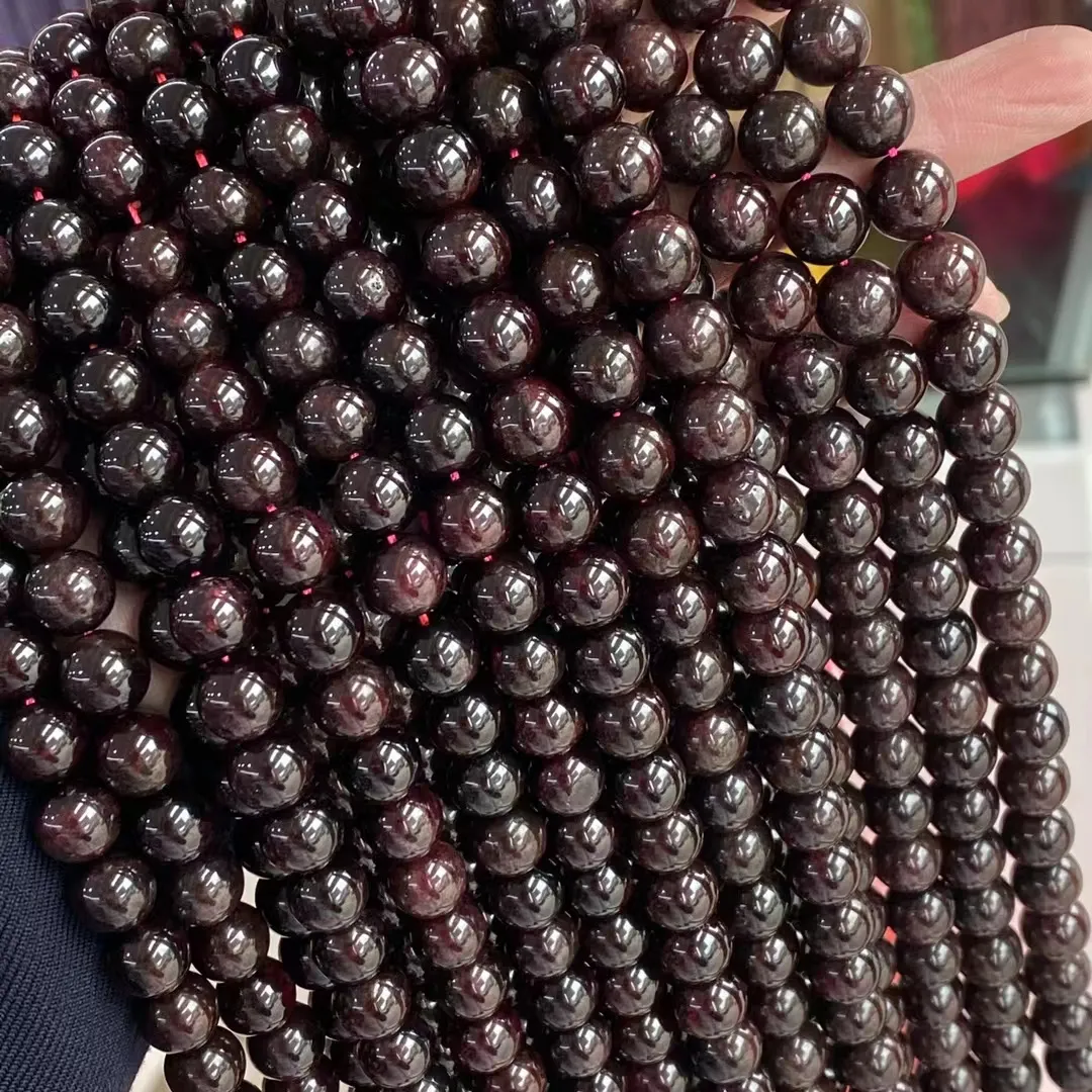 10mm Nature Garnet Stone bead Wholesale Natural Gemstone Polished Loose Round Garnet Beads for DIY Bracelet Jewelry Making