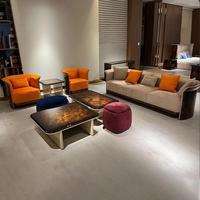 Canapé en cuir haut de gamme Bentley, style italien, combinaison de meubles de luxe pour villa, salon moderne, design de designer, meubles en placage laqué.