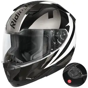 Casco de motocicleta CQJB Iron Man, casco de carreras de motocicleta con ranura para las orejas, casco de cubierta completa