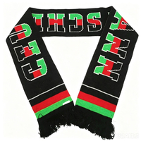 Acryl-Fußballschal für Nationalmannschaften mit individuellem Logo und Etikett, mit Quasten, Jacquard-gestrickt, für Fans