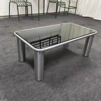 Table basse moderne en verre noir pour salon, durable et écologique, facile à nettoyer, meubles pour la maison