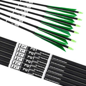 PG1ARCHERY Flèches en carbone de 30 pouces 5.8 "Feather Fletching avec points de champ amovibles Flèche d'entraînement de tir à l'<span class=keywords><strong>arc</strong></span> pour poulies - Product Image 6