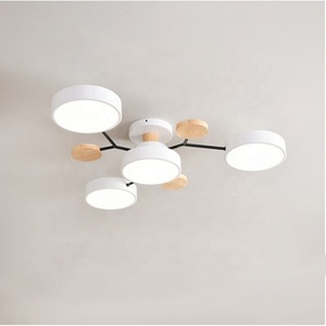 Jylighting bán buôn <span class=keywords><strong>LED</strong></span> Đèn trần cho phòng khách hiện đại phòng ngủ nhà hàng đa-đầu Acrylic grey trắng Gỗ sắt cơ sở - Product Image 3