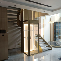 Aufzug für 5-stöckiges Haus mit Aluminium-Ringrahmen Mini-Villa-Lift für Einzelbewohner Kompakter Privathaus-Aufzug