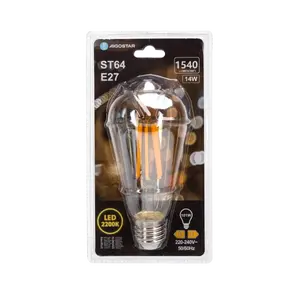 หลอดไฟ LED ไส้หลอดทรง ST64 ขั้ว E27 14 วัตต์ - ประหยัดพลังงาน สวยงาม เหมาะสำหรับแสงสว่างโทนอบอุ่นในบ้านและสถานที่ต่างๆ - Product Image 3