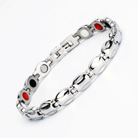 Venta al por mayor 4 en 1 elegante titanio germanio pulsera magnética saludable joyería de moda brazaletes