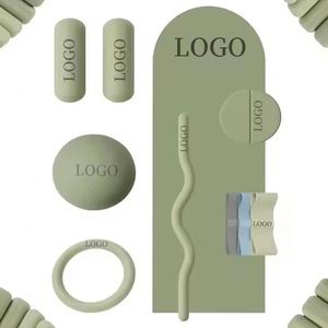 Ensemble de fitness pour la maison LA Factory : Barre d'haltères personnalisée avec logo, haltères en silicone, anneaux de musculation, tapis de yoga, accessoires de yoga et de Pilates - Product Image 1