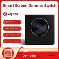 Solution Tuya pour la maison, interrupteur mural intelligent Zigbee, panneau de commande 86 boutons, réglage de la luminosité, commande vocale