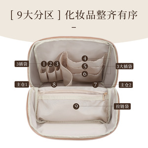 Cosmetic Bag With Bamboo Pattern Large Capacity Soft Handle Travel <b>Makeup</b> <b>Case</b> For Women Everyday Use Spring 2025 - Product Image 4