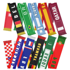 Hot Sale Custom Logo Jacquard Knitting Fan Scarf 13x135cm National Day Promotion Soccer Acrylic Football Scarf Party Supplies