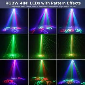 Lampu Laser efek 5in1, cahaya pesta DJ dengan Remote kontrol suara panggung disko Bar gudang DJ KTV Bee Eye strobo - Product Image 4