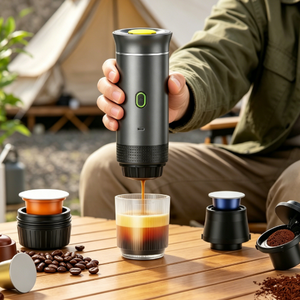 เครื่องชงกาแฟแคปซูลพกพาขนาดเล็ก 20 บาร์ ใช้งานได้ 3-in-1 รองรับ Nespresso, กาแฟบด DG ใช้พอร์ต USB-C ชงได้ทั้งร้อนและเย็น สำหรับใช้ในรถยนต์ - Product Image 1