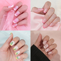 Meilleures ventes : 24 faux ongles en gel souple à presser, faits main, style ombré, French, carrés, cercueil, pointes en gel artificielles, pour revendeurs