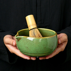 Ensemble de cérémonie du thé Song Dynasty Bol à thé en céramique et support de fouet en porcelaine Fouet en bambou Tissu à thé Matcha Ensemble de fabrication - Product Image 4