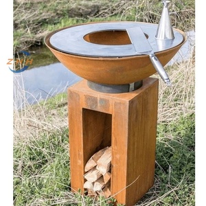 Parrilla de barbacoa de acero resistente a <span class=keywords><strong>la</strong></span> intemperie multifuncional y elegante que puede agregar <span class=keywords><strong>leña</strong></span>, resistencia a <span class=keywords><strong>la</strong></span> corrosión y bajo mantenimiento. - Product Image 3