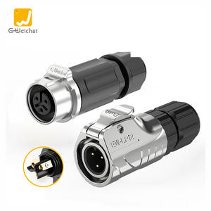 E-Weichat LP12全金属对接连接器，带2/3针螺钉接线IP68防水连接器 - Product Image 1