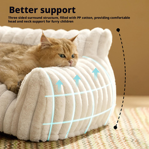Cama para Mascotas Ecológica, Tipo Casa para Perros y Gatos, Universal para Invierno, Desmontable, Lavable, Resistente a Mordeduras, con Diseño a Cuadros, Cálida - Product Image 3