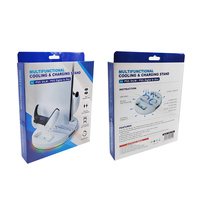 Base de chargement multifonction pour console PS5 Slim avec lumière RVB colorée Station de chargement rapide pour PS5 avec ventilateur de refroidissement