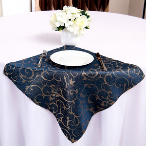 Servilletas de Tela Jacquard con Estampado Floral para Banquetes de Boda, Color Marrón y Azul, Cuadradas, con Relieve, de Poliéster, a Precio Bajo y en Oferta - Product Image 1